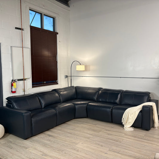 Blythe Power Reclining Leather Sectional with Power Headrests