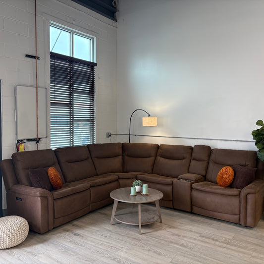 Simms Fabric Power Reclining Sectional with Power Headrests