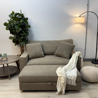 Thomasville Gilroy Fabric Oversized Storage Chair and Storage Ottoman