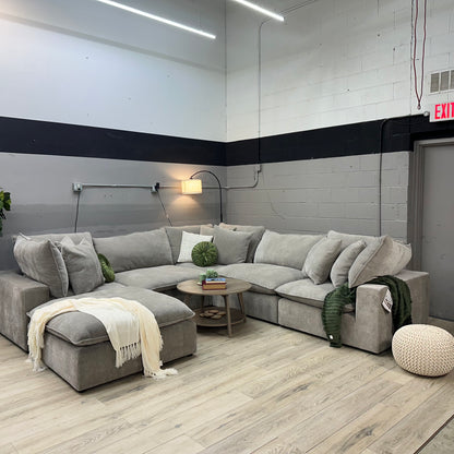 Sereen 6-piece Fabric Modular Sectional, Taupe