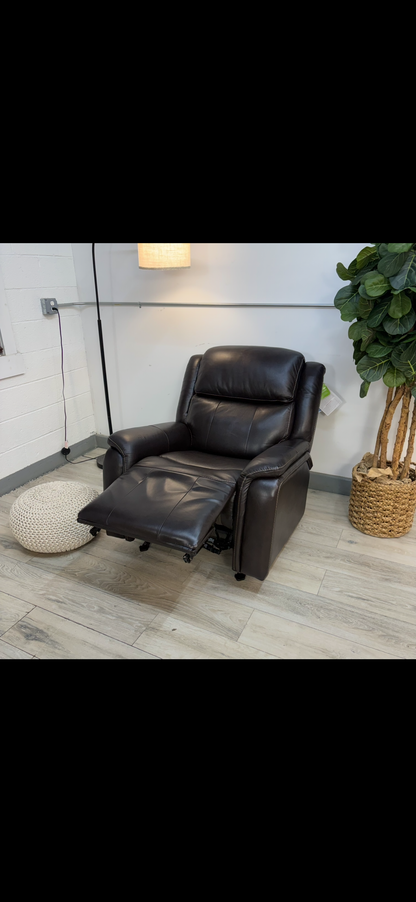 Barcalounger Bryson Leather Power Rocker Recliner with Power Adjustable Headrest - Brown