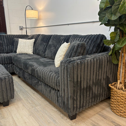 Haven Fluffy Cloud Sectional with Ottoman - Grey