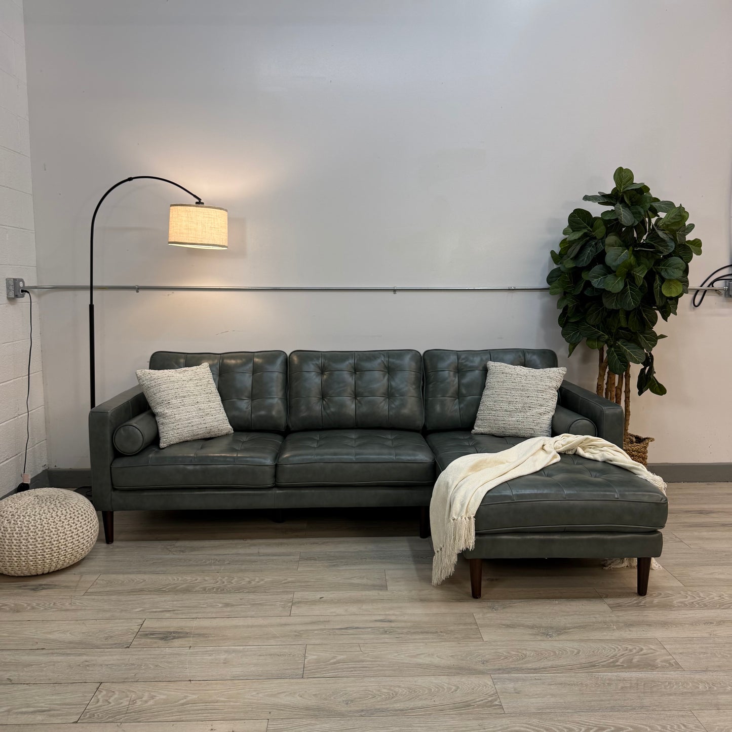 Harstine Leather Chaise Sectional