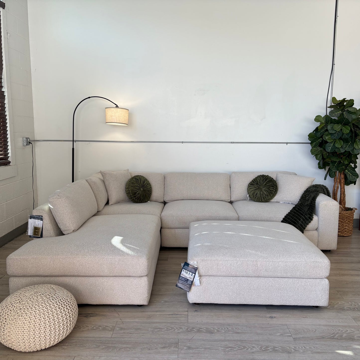 Andee Fabric Sectional with Ottoman