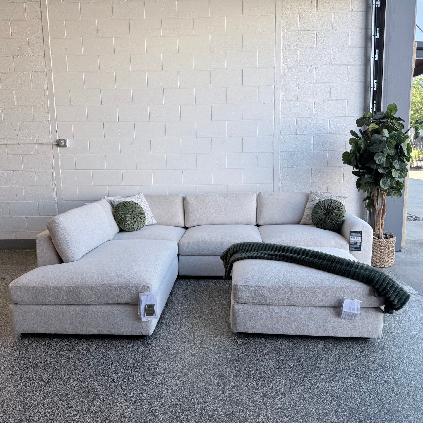Andee Fabric Sectional with Ottoman