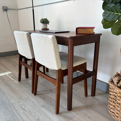 Article Nosh Dining Chair - Walnut And Chalk Article Gray & Heidi 43.5" Console Desk - Walnut