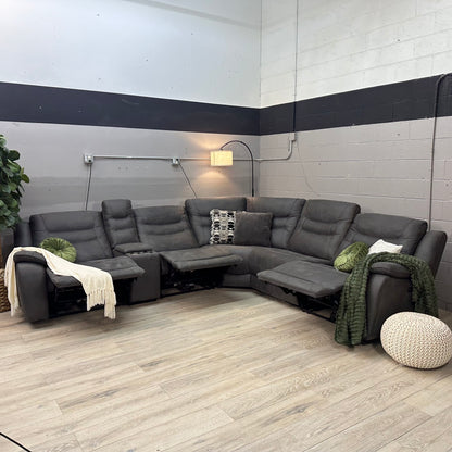 Kelsee Fabric Power Reclining Sectional with Power Headrests
