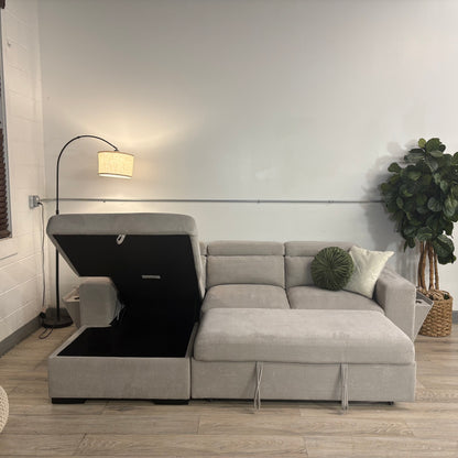 Roxana Fabric Sleeper Sofa with Storage Chaise