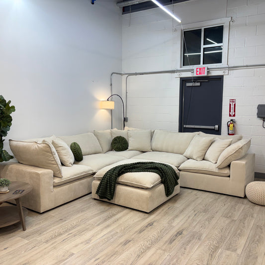 Sereen 6-piece Fabric Modular Sectional, Cream