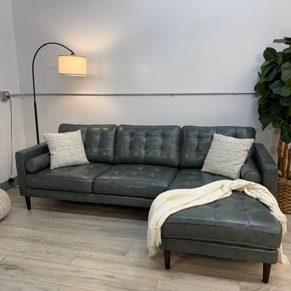 Harstine Leather Chaise Sectional