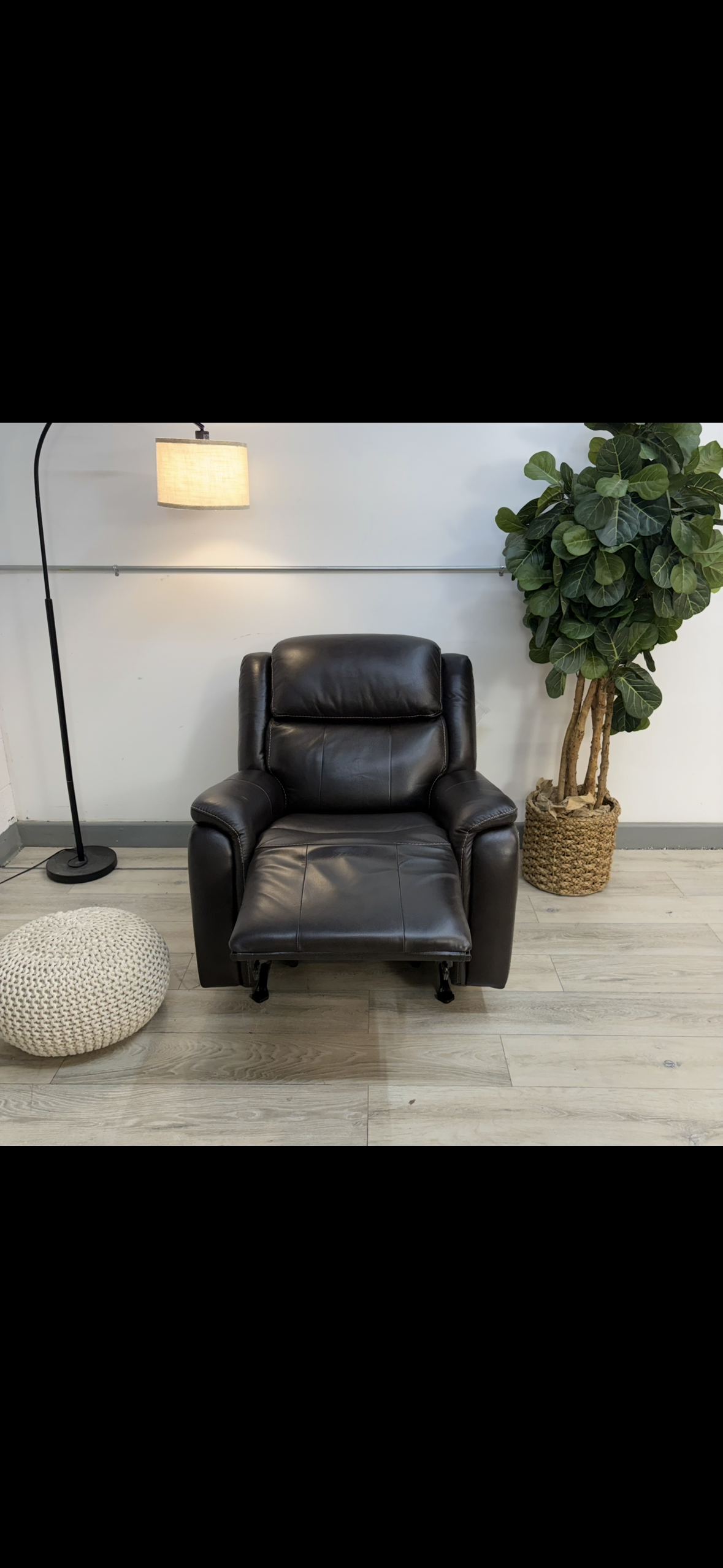 Barcalounger Bryson Leather Power Rocker Recliner with Power Adjustable Headrest - Brown