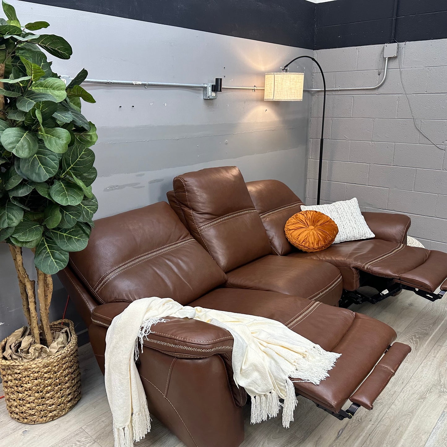 Oliver Leather Power Reclining Sofa with Power Headrests