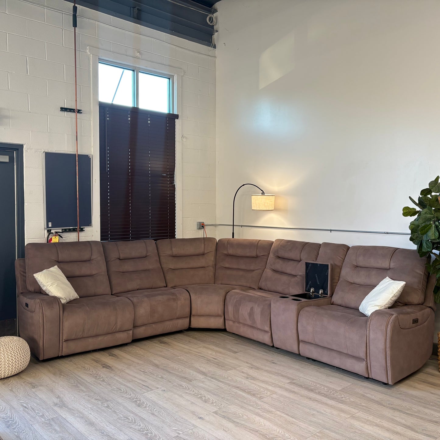 Barcalounger Carmelo Fabric Power Reclining Sectional with Power Headrests