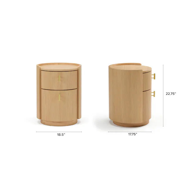 Article Miila 2-Drawer Nightstand - White Oak