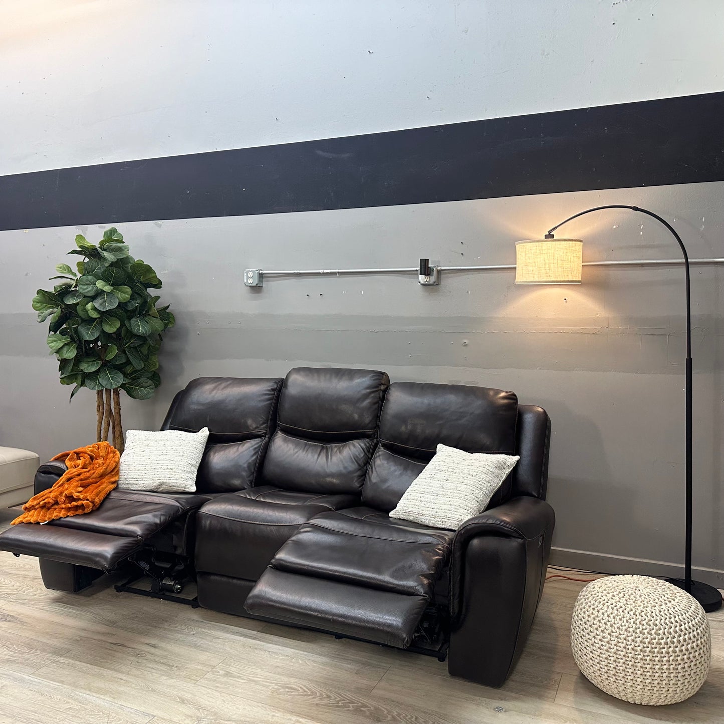 Carey Leather Power Reclining Sofa with Power Headrests