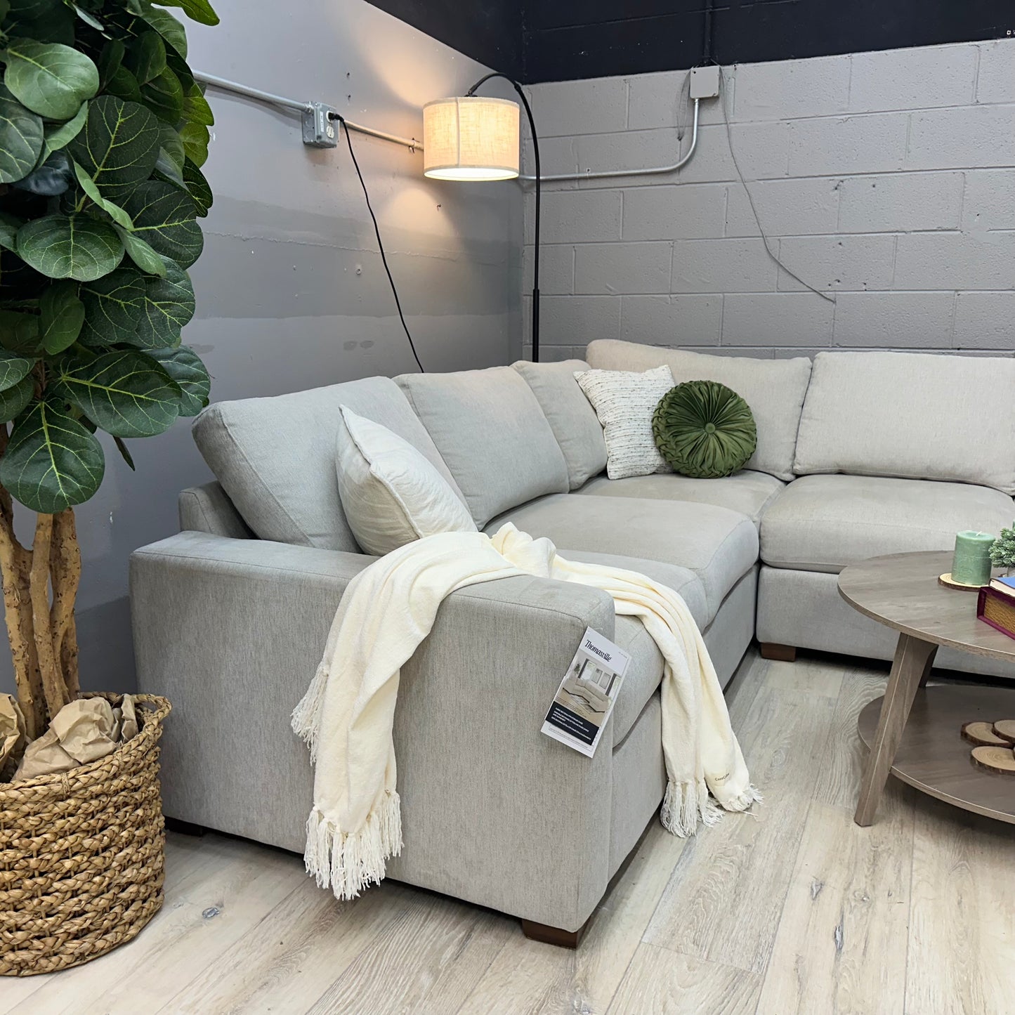 Thomasville Glenn Fabric Sectional with Storage Chaise