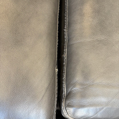 Rizzo Heights Leather Power Reclining Sectional with Power Headrests - Dark Gray
