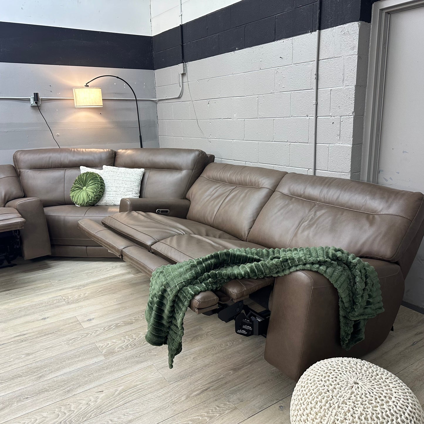 Atlas 3-piece Leather Power Reclining Sectional with Power Headrests