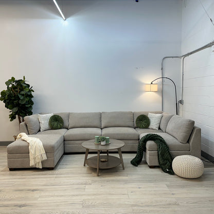 Thomasville Tisdale Modular Sectional 6-piece Taupe with Storage Ottoman