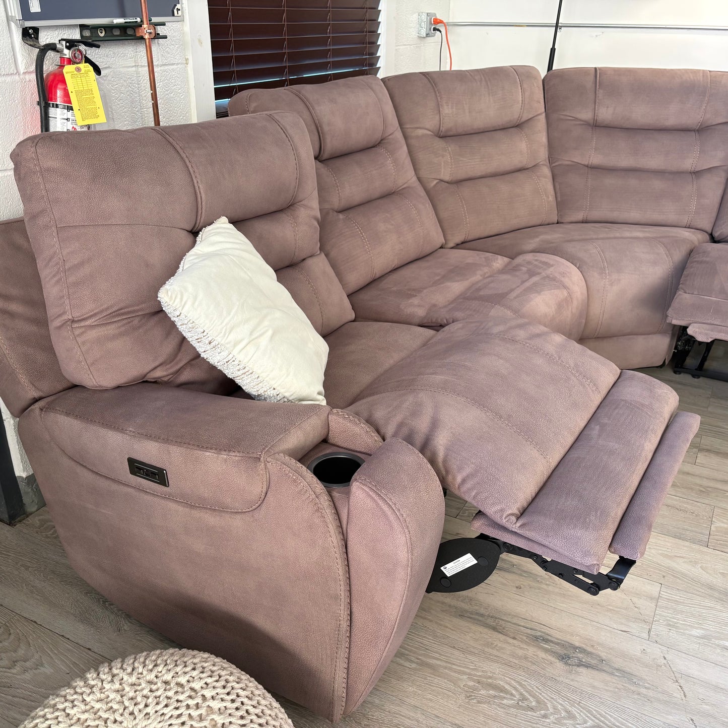 Barcalounger Carmelo Fabric Power Reclining Sectional with Power Headrests