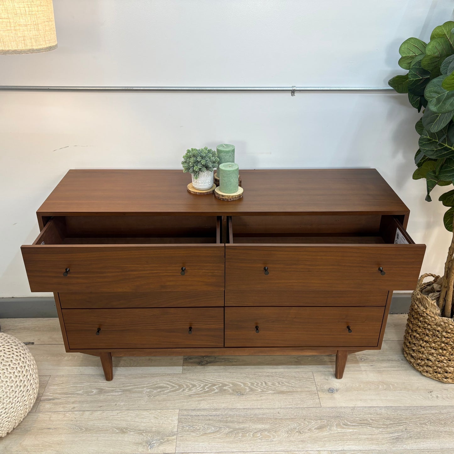 Article Cooper 6-Drawer Double Dresser - Walnut