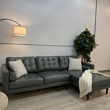 Harstine Leather Chaise Sectional