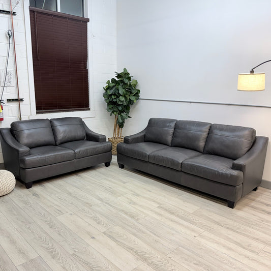 Merona 2-Piece Leather Sofa and Loveseat Set