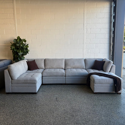 Costco Thomasville Tisdale Modular Sectional 6-Piece Boucle with Storage Ottoman