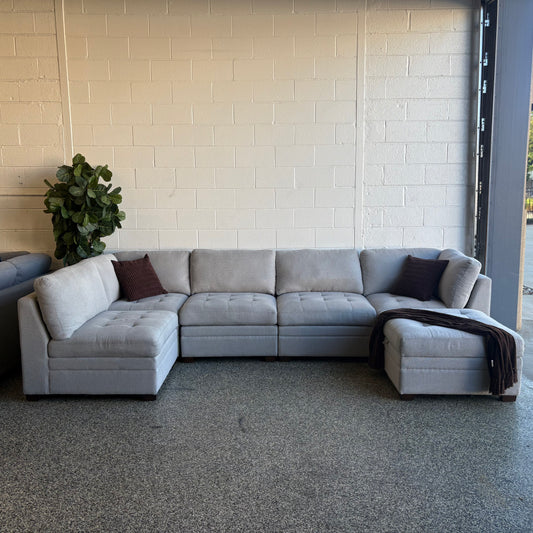 Costco Thomasville Tisdale Modular Sectional 6-Piece Boucle with Storage Ottoman