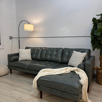 Harstine Leather Chaise Sectional