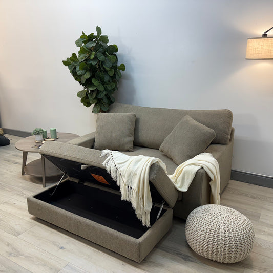 Thomasville Gilroy Fabric Oversized Storage Chair and Storage Ottoman