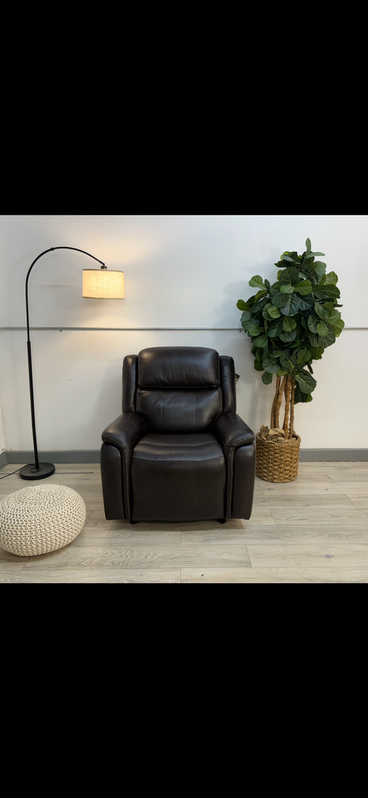 Barcalounger Bryson Leather Power Rocker Recliner with Power Adjustable Headrest - Brown