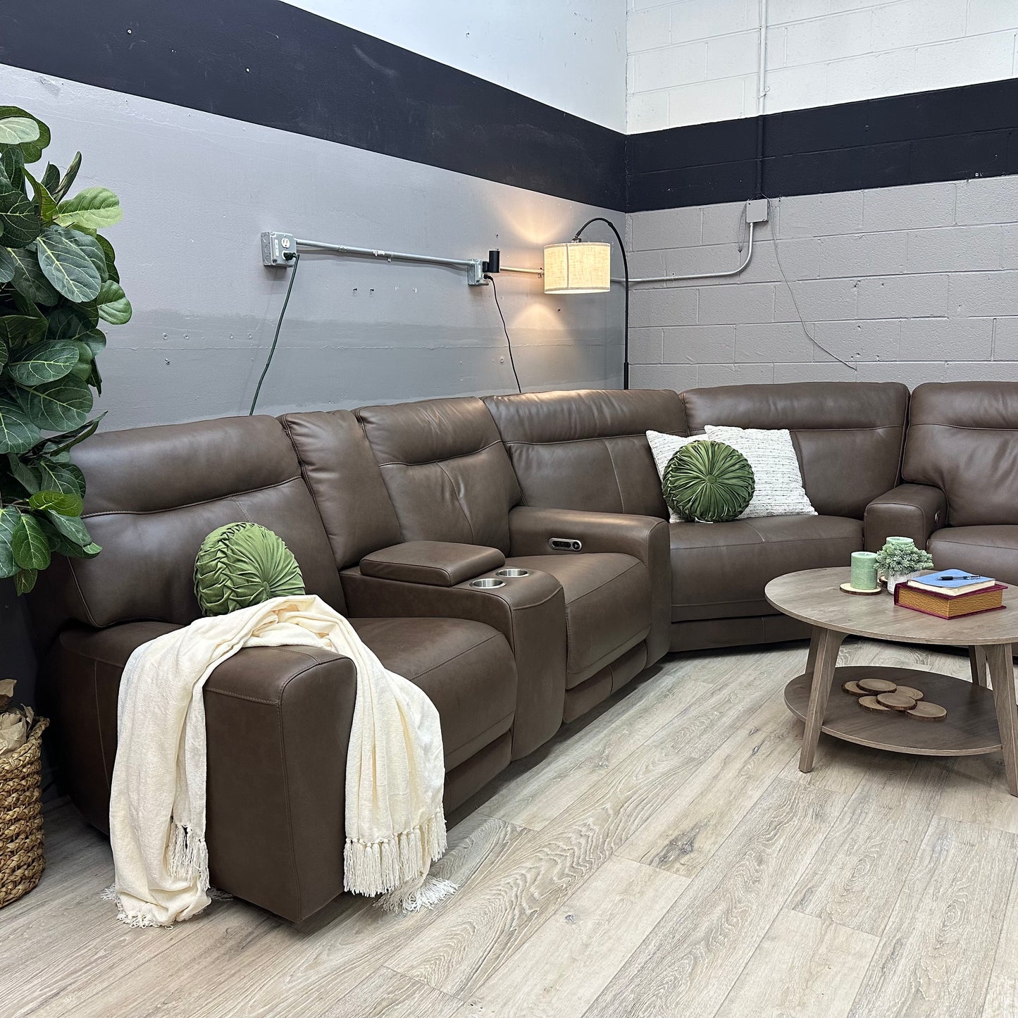 Atlas 3-piece Leather Power Reclining Sectional with Power Headrests