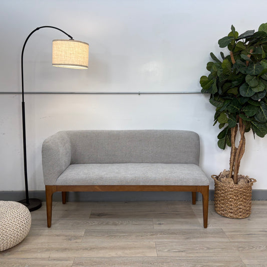 Article Rosin 56.75” Left Corner Banquette - Smoked Oak and Hestia Gray