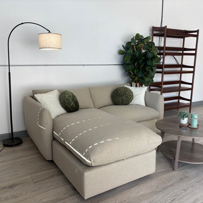 Article Leigh 86" Reversible Storage Sofa Bed Sectional - Silver Taupe