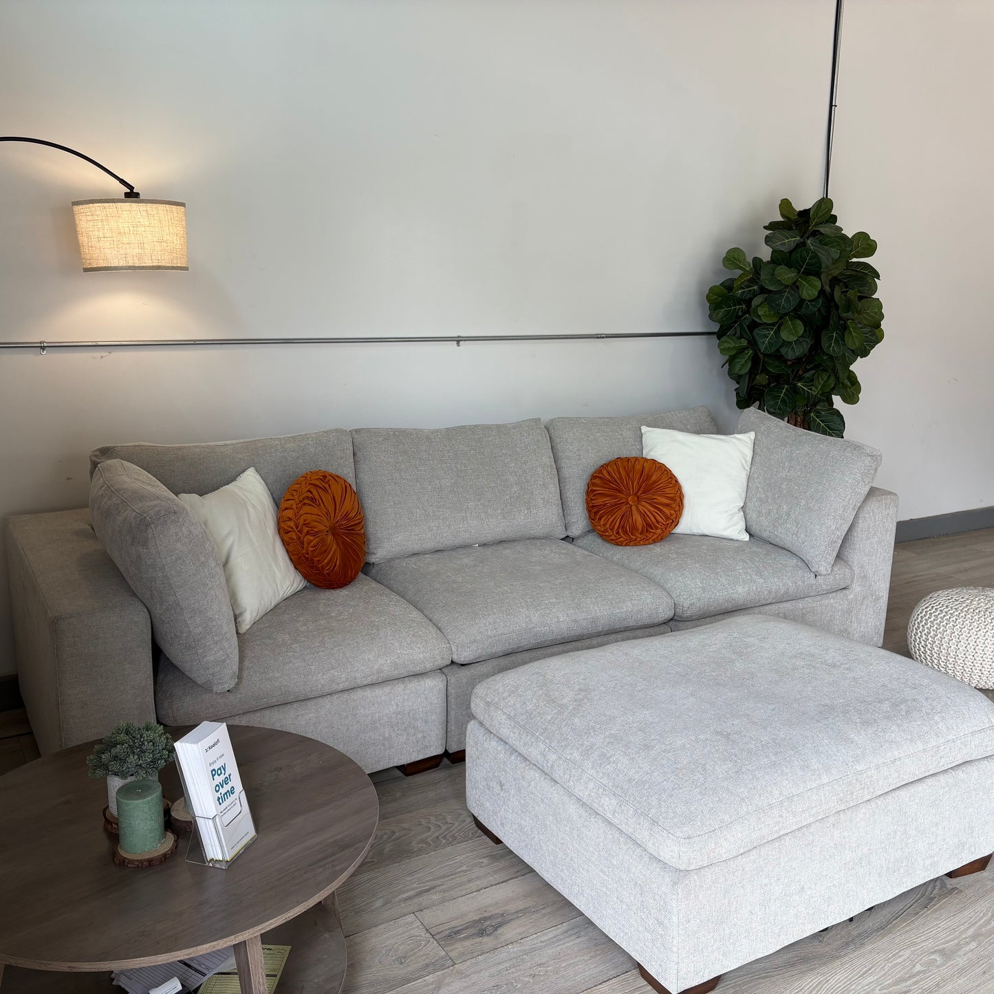 Thomasville Lowell 4-Piece Modular Sectional in Light Grey