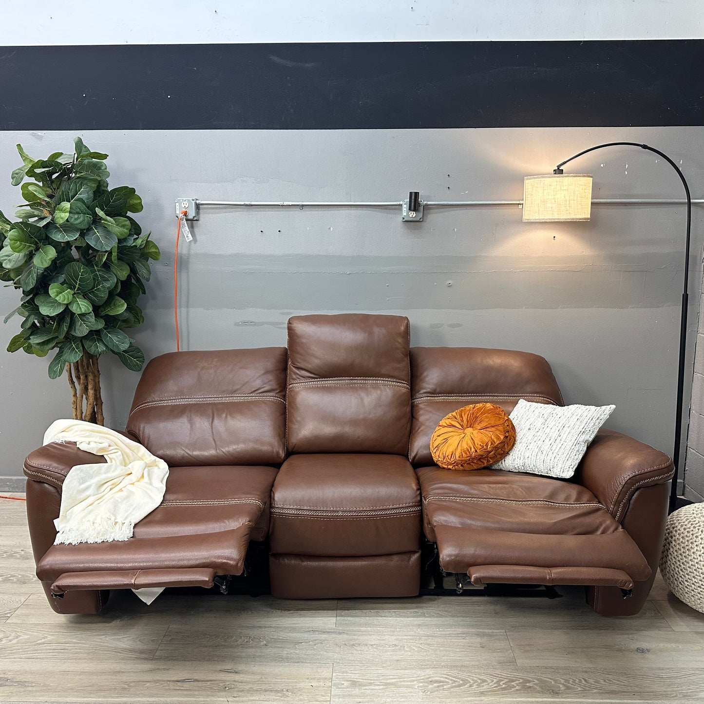 Oliver Leather Power Reclining Sofa with Power Headrests