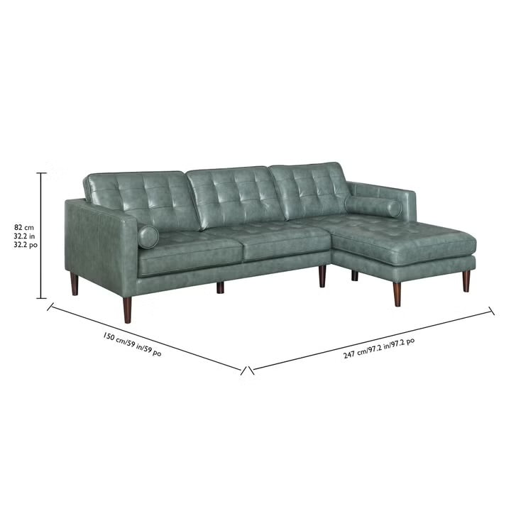 Harstine Leather Chaise Sectional