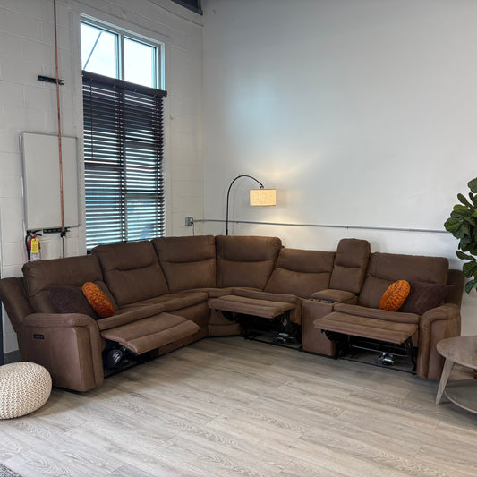 Simms Fabric Power Reclining Sectional with Power Headrests