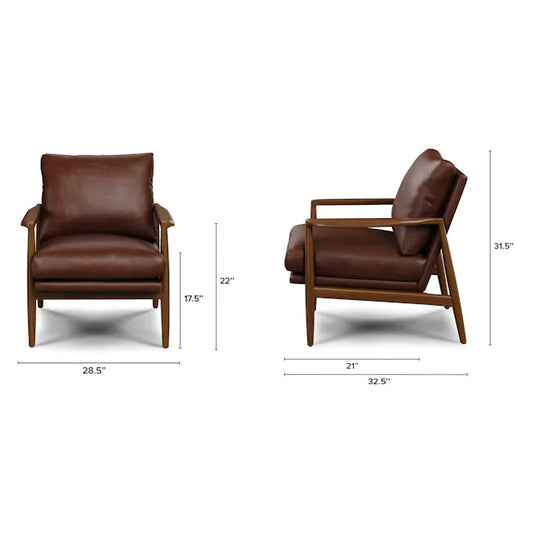 Article Bavel 28.5” Leather Lounge Chair - Indiana Brown