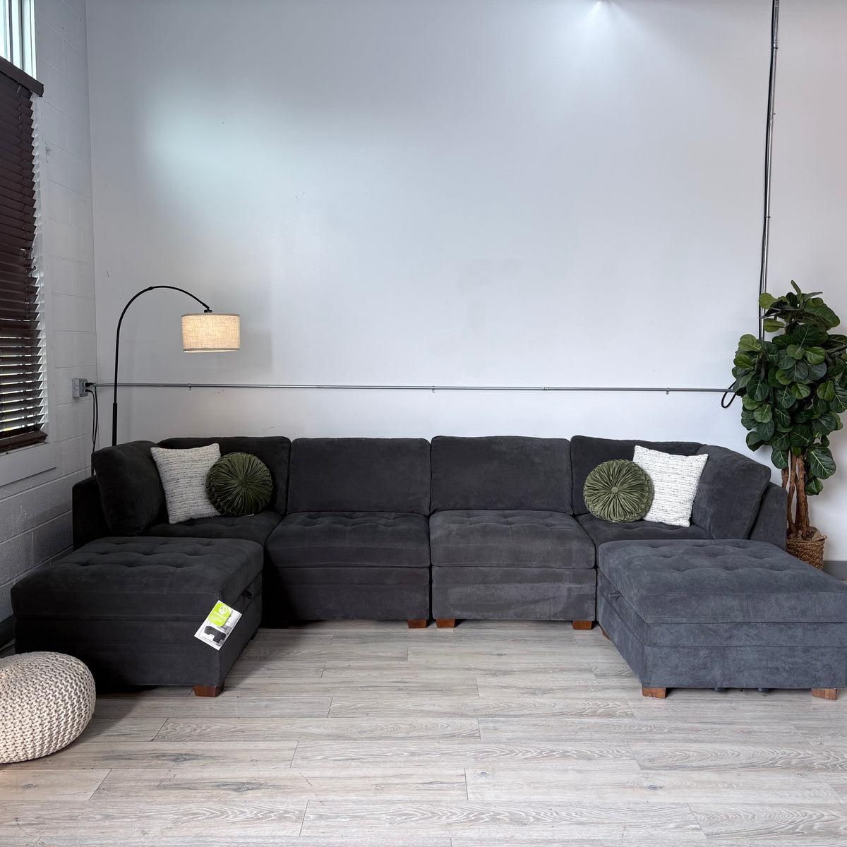 Thomasville Tisdale Modular Couch In Dark Grey