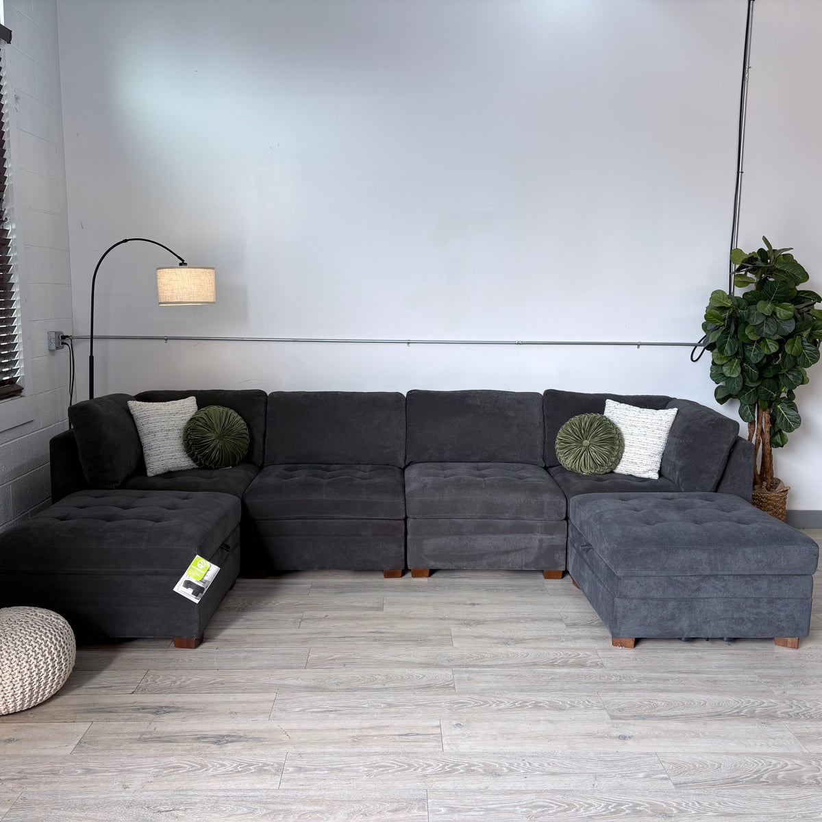 Thomasville Tisdale Modular Couch In Dark Grey