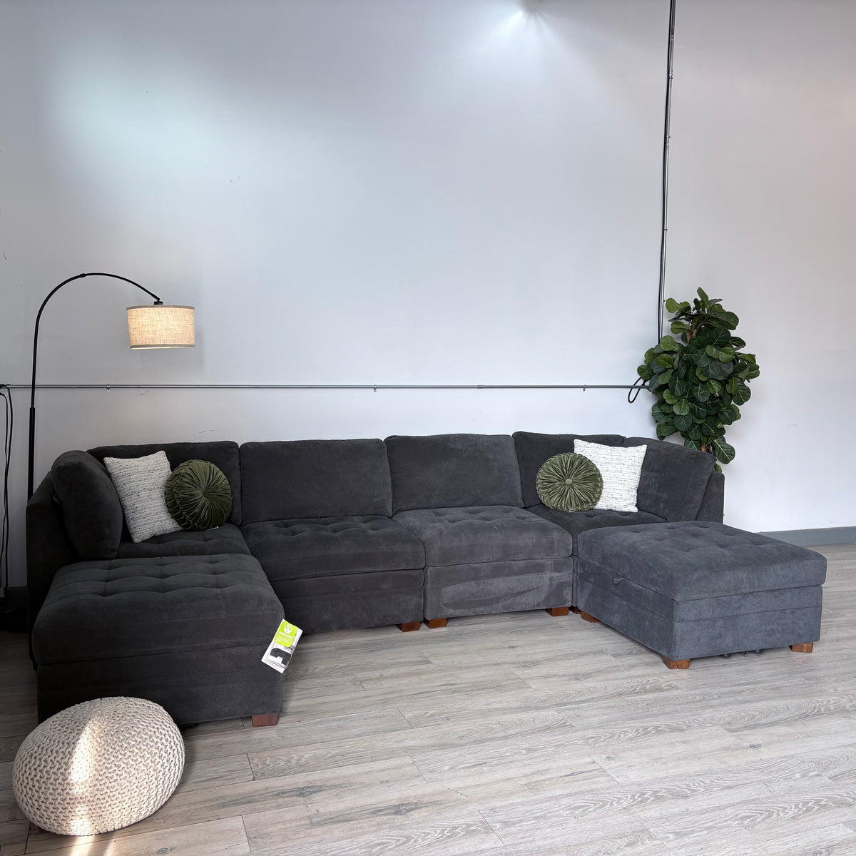 Thomasville Tisdale Modular Couch In Dark Grey