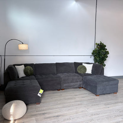 Thomasville Tisdale Modular Couch In Dark Grey