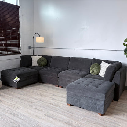 Thomasville Tisdale Modular Couch In Dark Grey