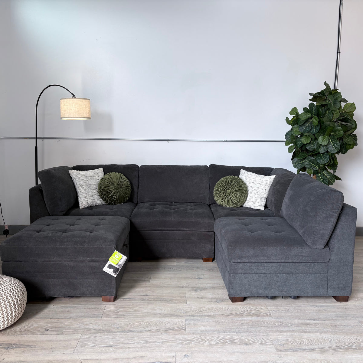Thomasville Tisdale Modular Couch In Dark Grey