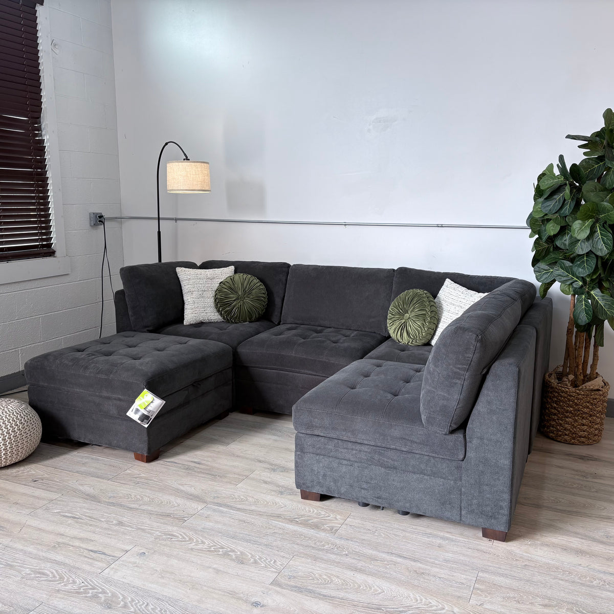 Thomasville Tisdale Modular Couch In Dark Grey