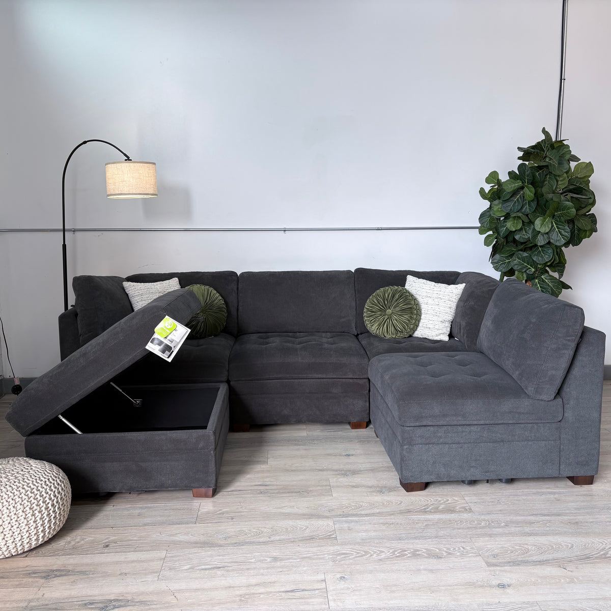 Thomasville Tisdale Modular Couch In Dark Grey